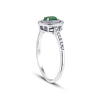 0,31 Carat Diamond Emerald Ring