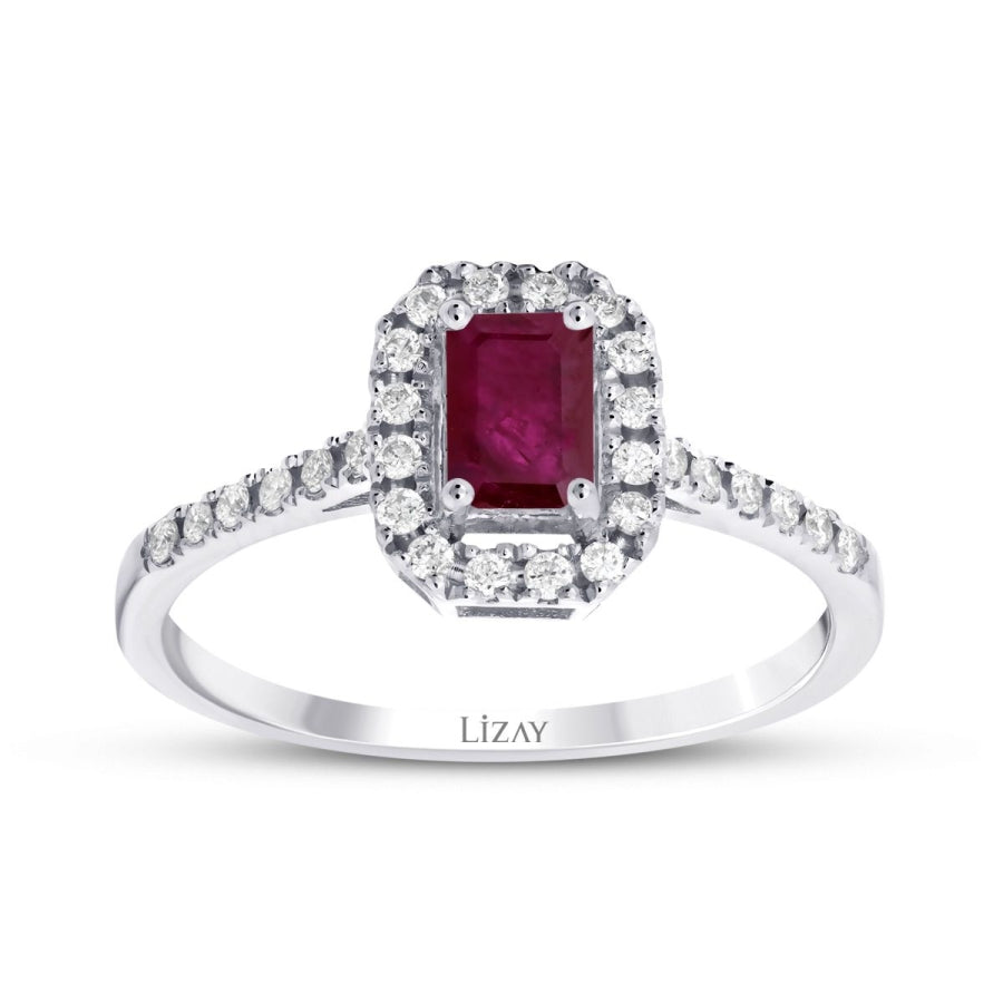 0,65 Carat Diamond Ruby Ring