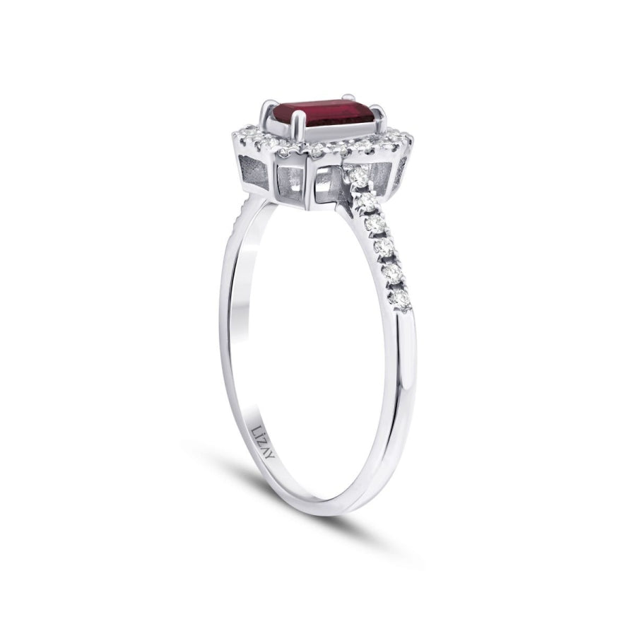 0,65 Carat Diamond Ruby Ring