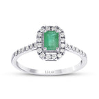 0,61 Carat Diamond Emerald Ring
