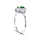 0,61 Carat Diamond Emerald Ring