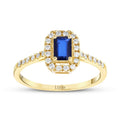 0,69 Carat Diamond Sapphire Ring