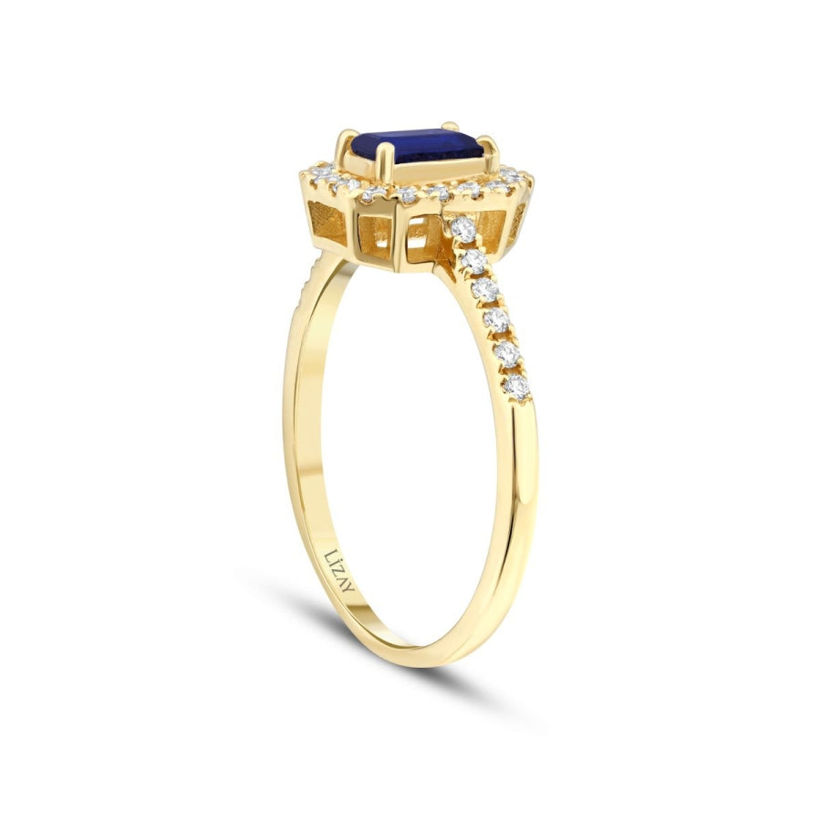 0,69 Carat Diamond Sapphire Ring