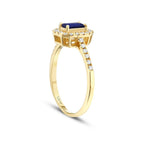 0,69 Carat Diamond Sapphire Ring