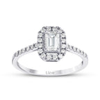 0,69 Carat Diamond Emerald Ring