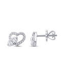 0,37 Carat Diamond Baguette Heart Earrings
