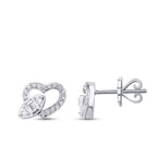 0,37 Carat Diamond Baguette Heart Earrings
