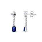 1,38 Carat Diamond Sapphire Earrings