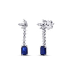 1,38 Carat Diamond Sapphire Earrings