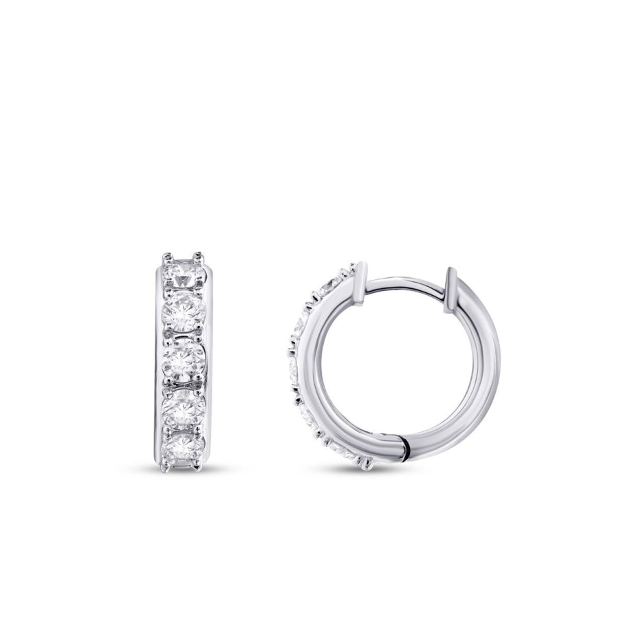 1,00 Carat Diamond Hoop Earrings