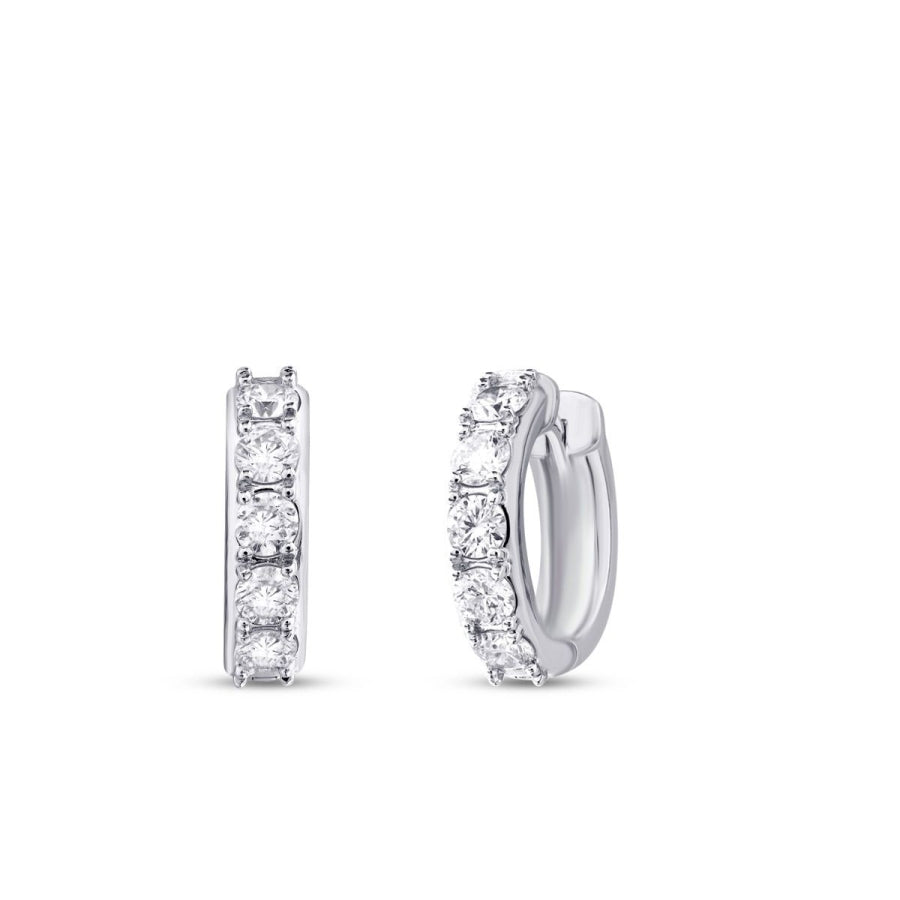 1,00 Carat Diamond Hoop Earrings