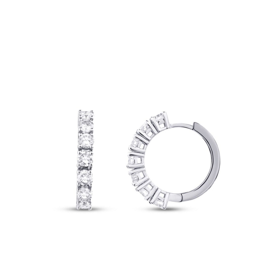 1,44 Carat Diamond Hoop Earrings