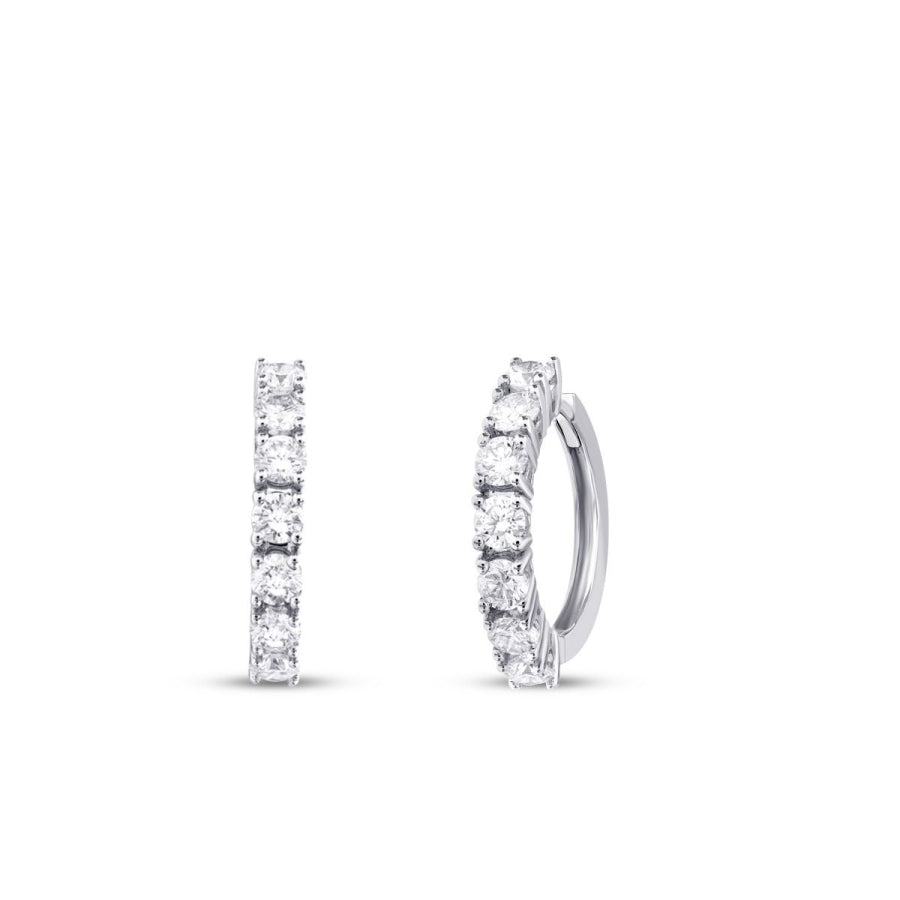 1,44 Carat Diamond Hoop Earrings