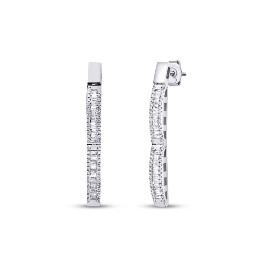 0.69 Carat Diamond Baguette Earrings