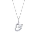 0,22 Carat Diamond Baguette Heart Necklace