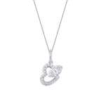 0,22 Carat Diamond Baguette Heart Necklace