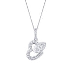 0,22 Carat Diamond Baguette Heart Necklace
