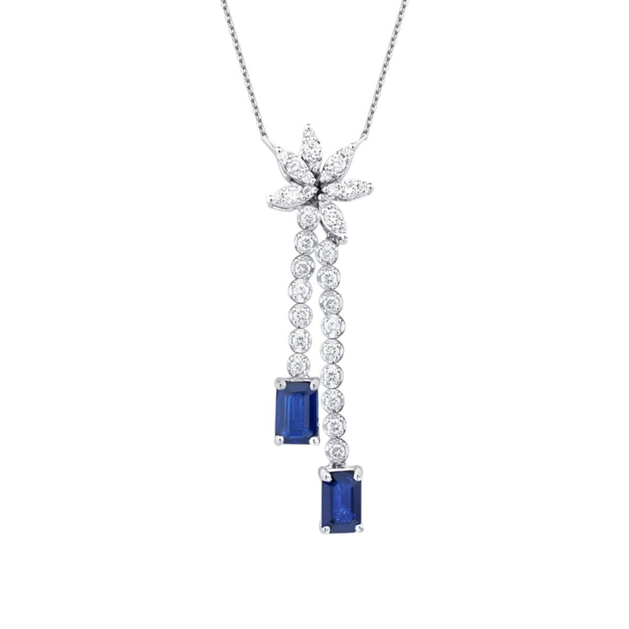 1,45 Carat Diamond Sapphire Neckband