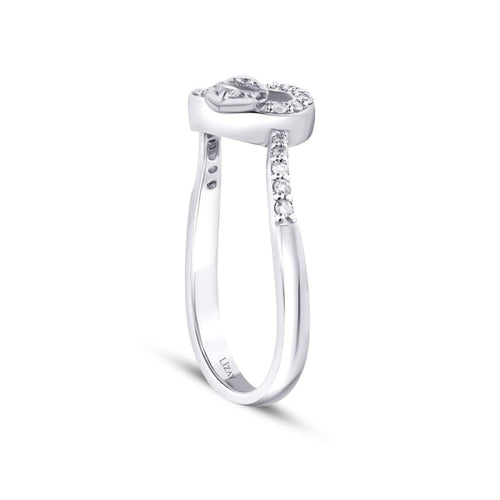 0,26 Carat Diamond Baguette Heart Ring