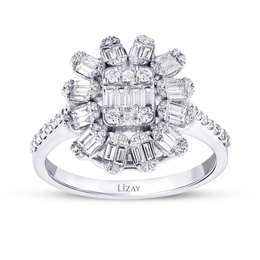 0.77 Carat Diamond Baguette Ring