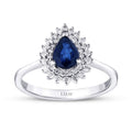 0,96 Carat Diamond Sapphire Ring