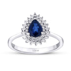 0,96 Carat Diamond Sapphire Ring