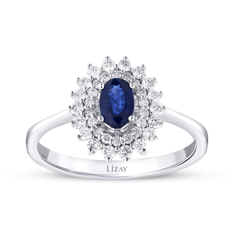 1,04 Carat Diamond Sapphire Ring