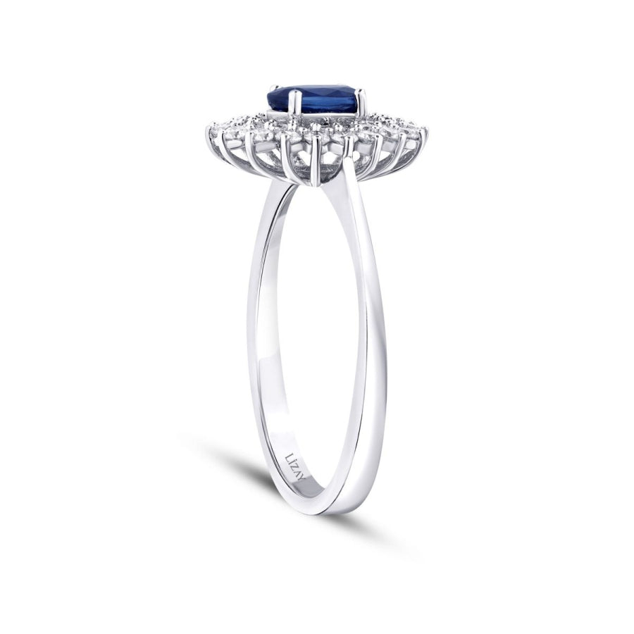 1,04 Carat Diamond Sapphire Ring