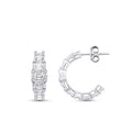 1,82 Carat Diamond Baguette Hoop Earrings