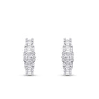 1,82 Carat Diamond Baguette Hoop Earrings