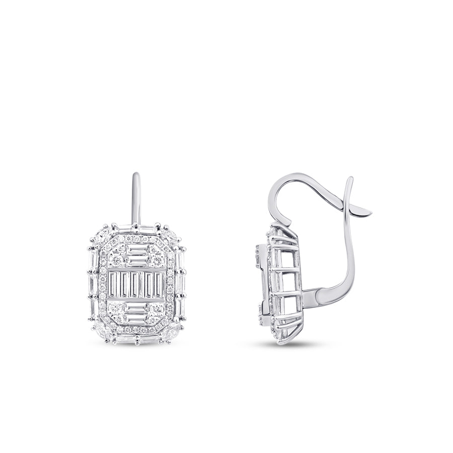 2,79 Carat Diamond Baguette Earrings