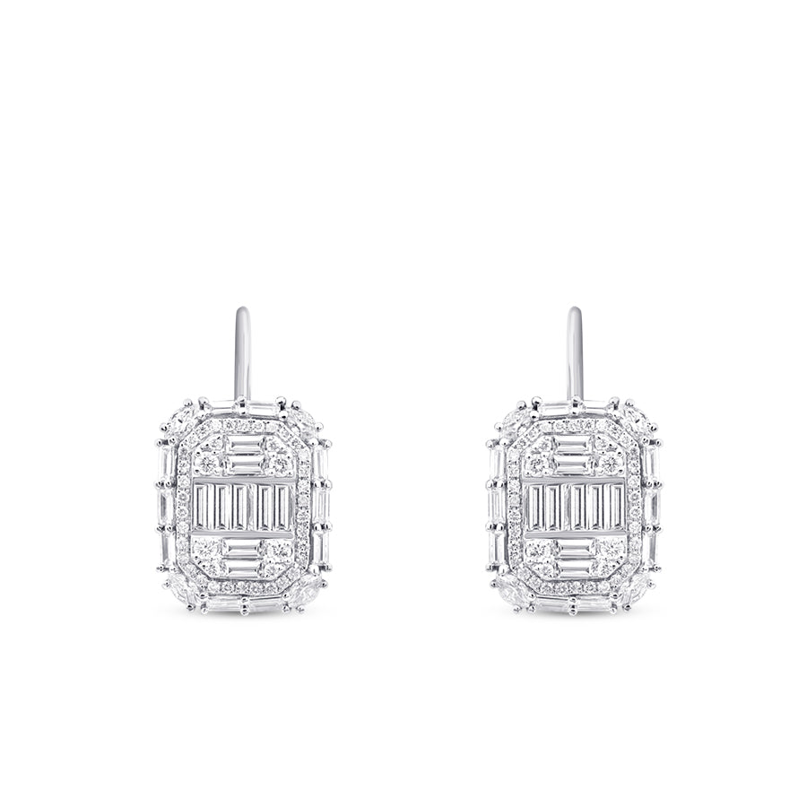 2,79 Carat Diamond Baguette Earrings