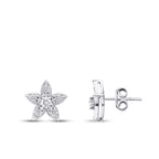 0,34 Carat Diamond Flower Earrings