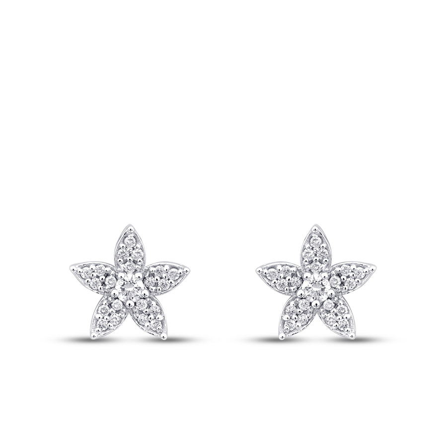 0,34 Carat Diamond Flower Earrings