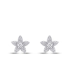 0,34 Carat Diamond Flower Earrings