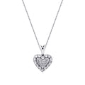 0,10 Carat Diamond Baguette Heart Necklace