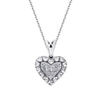 0,10 Carat Diamond Baguette Heart Necklace