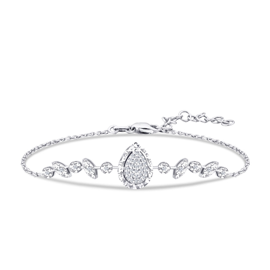 0,09 Carat Diamond Pear Bracelet