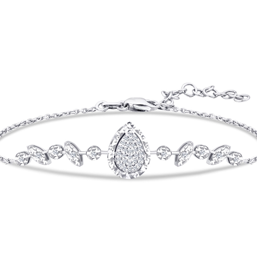 0,09 Carat Diamond Pear Bracelet