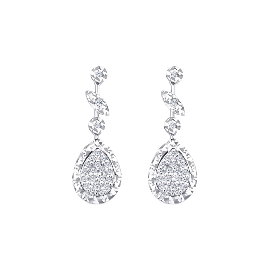 0,10 Carat Diamond Pear Earrings