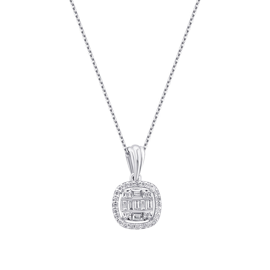 0,19 Carat Diamond Baguette Necklace