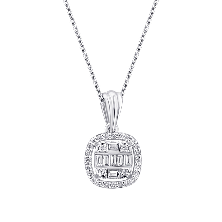 0,19 Carat Diamond Baguette Necklace