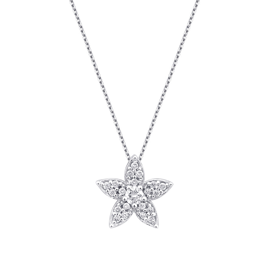 0,16 Carat Diamond Flower Necklace