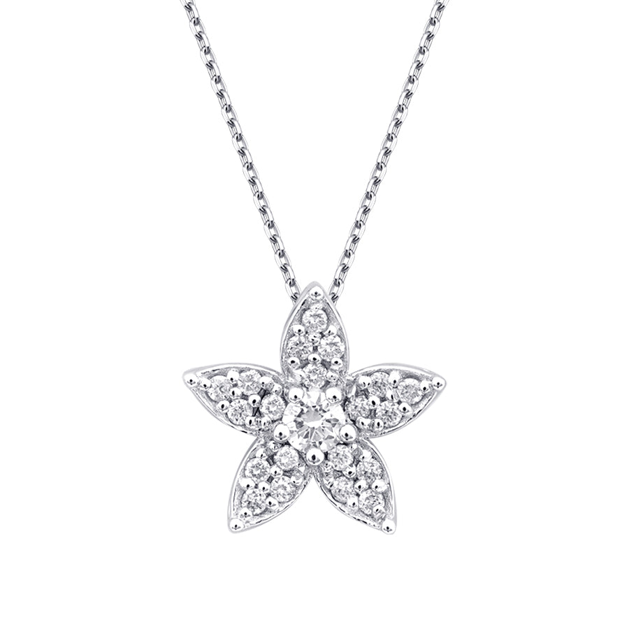 0,16 Carat Diamond Flower Necklace