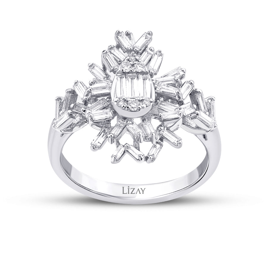 0.79 Carat Diamond Baguette Ring