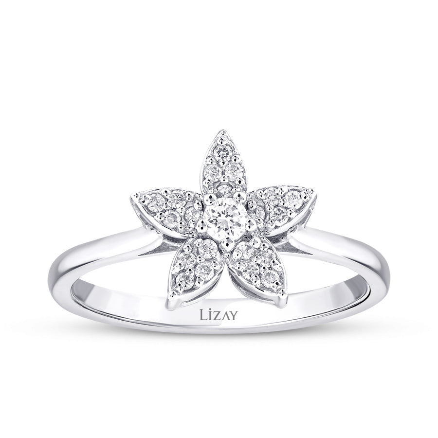 0,16 Carat Diamond Flower Ring