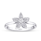 0,16 Carat Diamond Flower Ring
