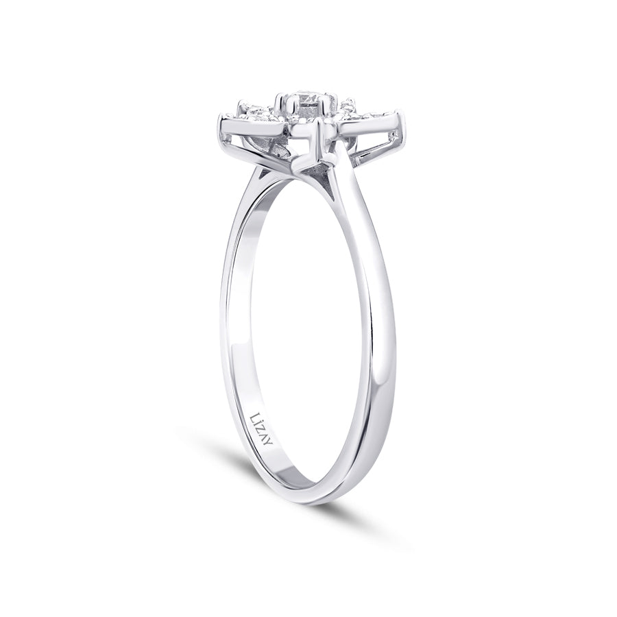 0,16 Carat Diamond Flower Ring