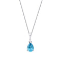 0,82 Carat Diamond Blue Topaz Necklace