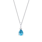 0,82 Carat Diamond Blue Topaz Necklace